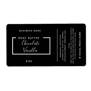 Minimalist modern typography black  product  label