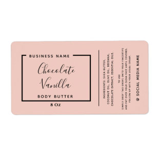 Minimalist modern typography blush product label