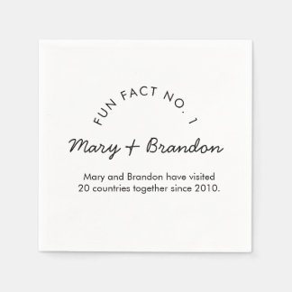 Minimalist Modern Typography Fun Fact Wedding Napkin