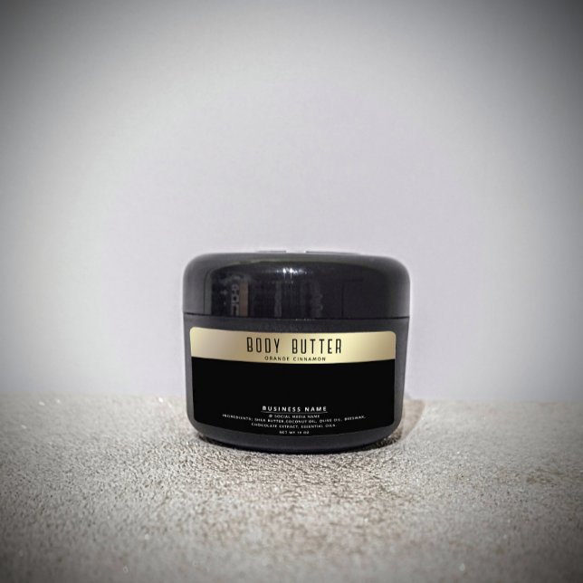 Minimalist modern typography gold black label (Creator Uploaded)