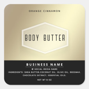 Minimalist modern typography gold black label