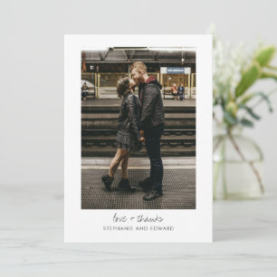 Minimalist Modern Typography Photo Love and Thank You Card