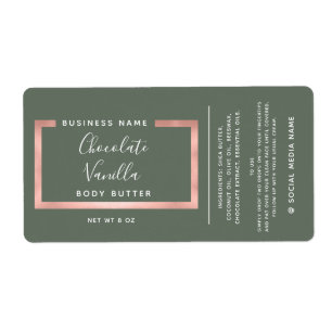 Minimalist modern typography rose gold frame label