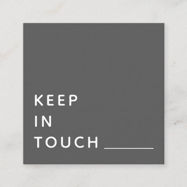 Minimalist | Modern Typography Simple Grey Square Business Card (Front)