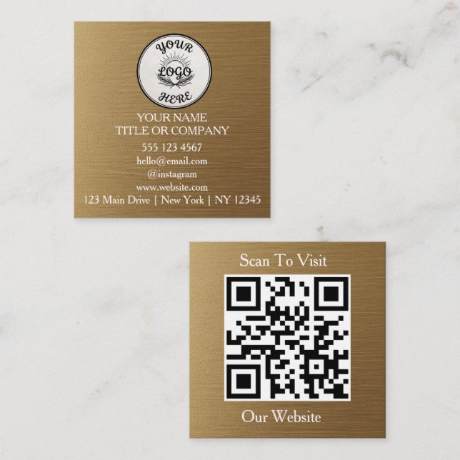Minimalist Modern Typography Simple Square Business Card (Front/Back)