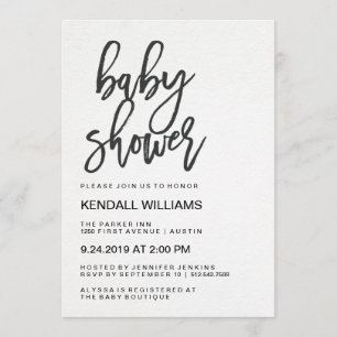 Minimalist Modern Typography Unisex Baby Shower Invitation