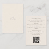 Minimalist Modern Typography Wedding Details Ivory