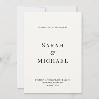 Minimalist Modern Typography Wedding Invitation
