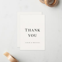 Minimalist Modern Typography Wedding Thank You