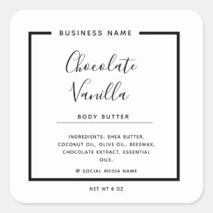 Minimalist modern typography white product square sticker