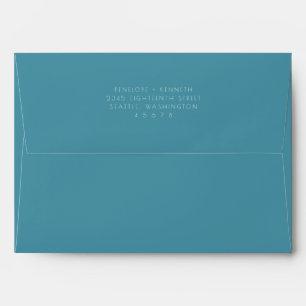 Minimalist Modern Vintage Teal Wedding Address Envelope