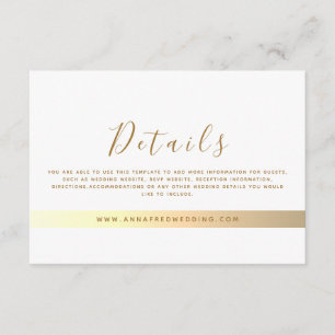 Minimalist Modern Website Wedding Details Enclosure Card