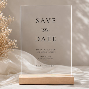 Minimalist Modern Wedding Acrylic Save The Date Invitations