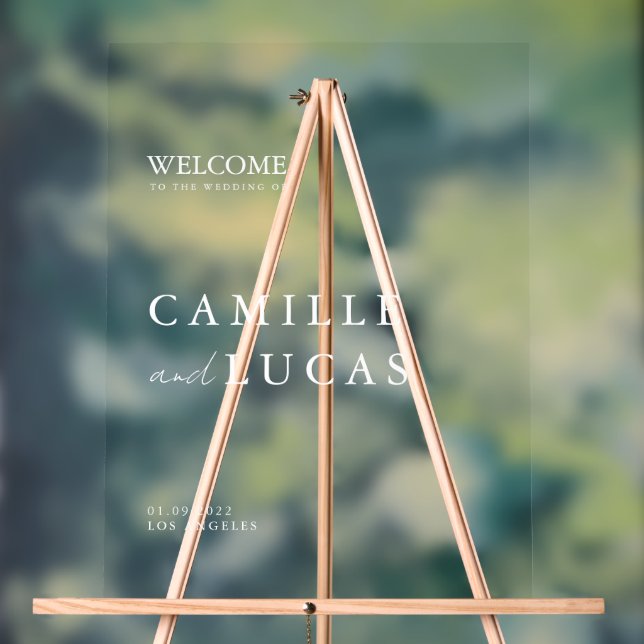 Minimalist Modern wedding Acrylic Welcome Sign (Neutral)