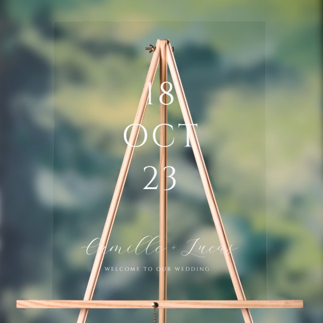 Minimalist Modern wedding Acrylic Welcome Sign (Neutral)