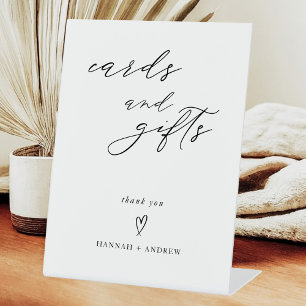 Minimalist Modern Wedding Cards and Gifts Pedestal Sign