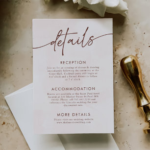 Minimalist Modern Wedding Details Enclosure Card
