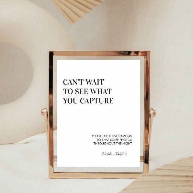 Minimalist Modern Wedding Disposable Camera Sign (Creator Uploaded)
