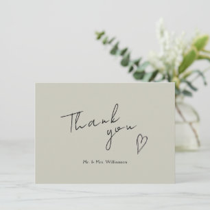 Minimalist Modern Wedding Flat Thank You Card