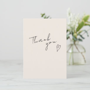 Minimalist Modern Wedding Flat Thank You Card