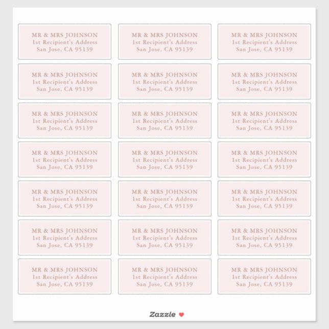 Minimalist Modern Wedding Guest Address Labels (Sheet)