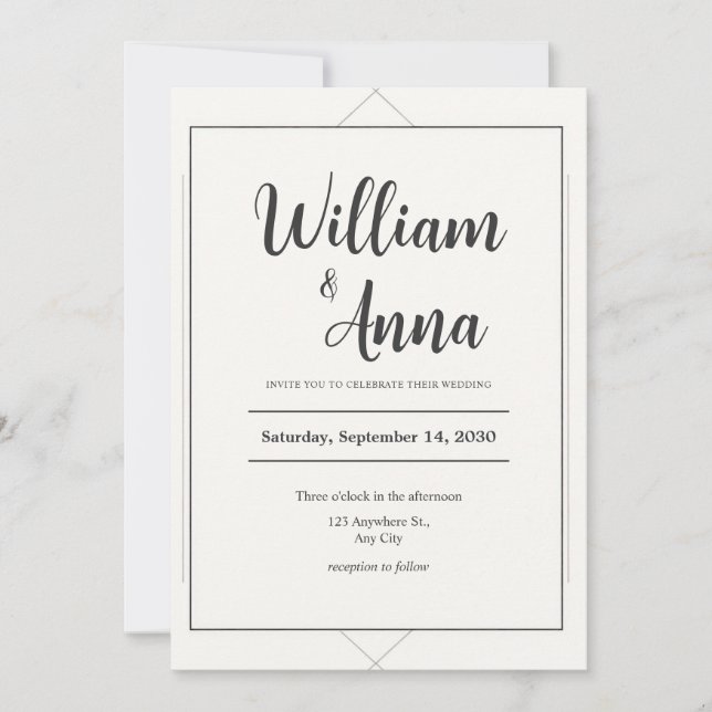 Minimalist Modern Wedding Invitation (Front)
