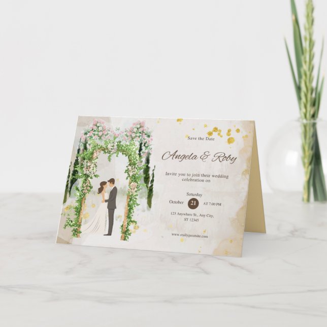 Minimalist Modern Wedding Invitation Card (Front)