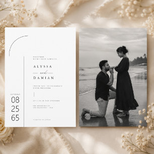 Minimalist Modern Wedding Invitation with photo