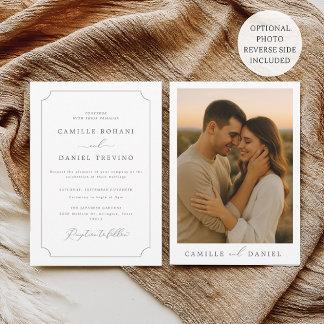 Minimalist Modern Wedding Invitation with Photo