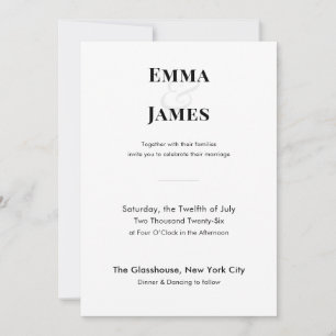 Minimalist Modern Wedding Invitation with QR Code
