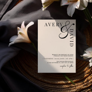 Minimalist Modern Wedding Monochrome Photo Invitation