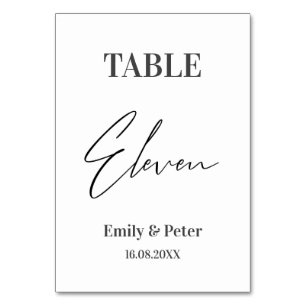 Minimalist Modern WEDDING Party Number ELEVEN Table Number