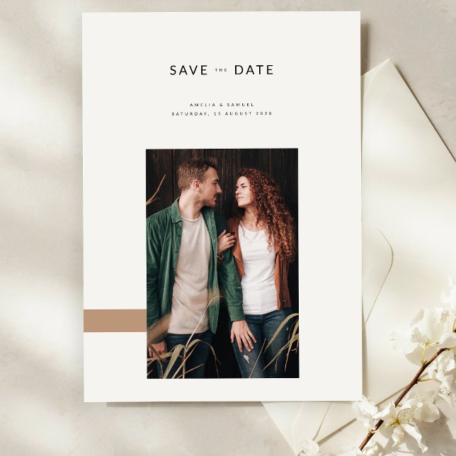 Minimalist Modern Wedding Photo Save The Date (Creator Uploaded)