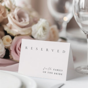 Minimalist Modern Wedding Reserved Sign Card