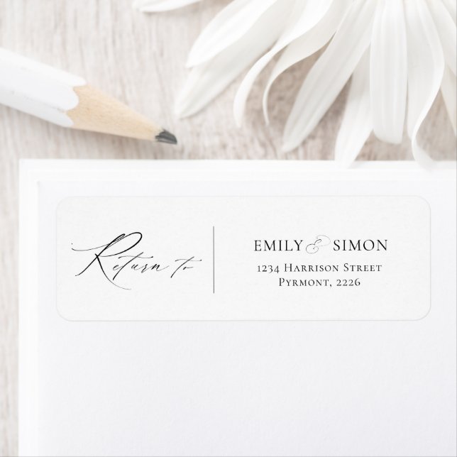 Minimalist Modern Wedding Return Address Label (Insitu)