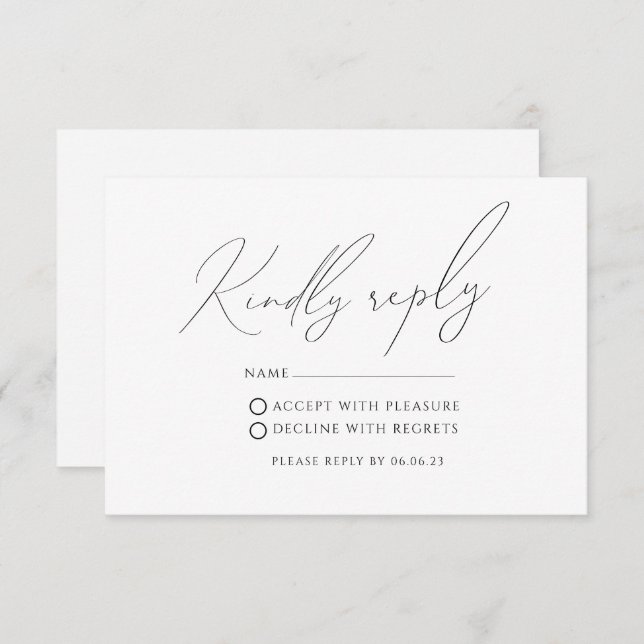 Minimalist Modern Wedding RSVP Card (Front/Back)