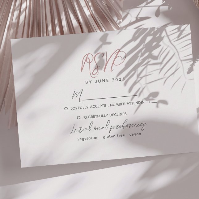 Minimalist Modern Wedding  RSVP Card (Creator Uploaded)
