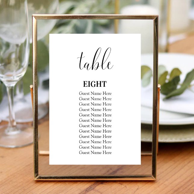Minimalist Modern Wedding Table Numbers Card (Minimalist modern wedding table numbers add clean style and easy guest navigation.)