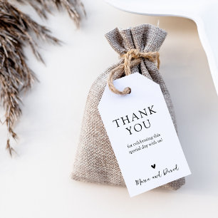 Minimalist Modern Wedding Thank You Favour Gift Tags