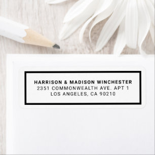 Minimalist modern white black bold frame address