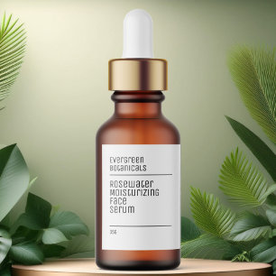 minimalist modern white black dropper bottle label