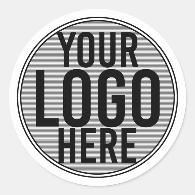 Minimalist Modern White Logo Custom Business Classic Round Sticker (Front)
