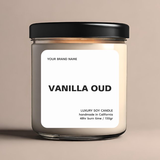 Minimalist modern white luxury candle  square sticker (Creator Uploaded)