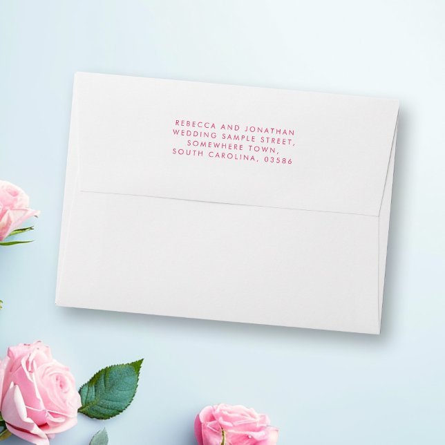 Minimalist Modern White Pink Wedding Envelope (Creator Uploaded)