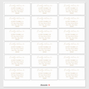 Minimalist Modern White Wedding Guest Address