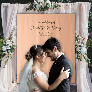 Minimalist Modern White Wedding Photo Backdrop Tapestry