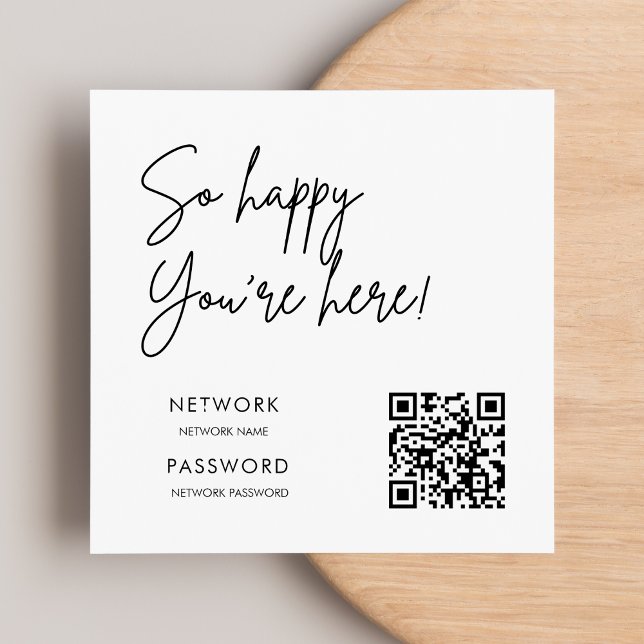 Minimalist Modern WiFi Password Wedding Sign Napkin (Creator Uploaded)