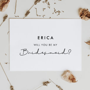 Minimalist modern Will you be my bridesmaid card