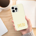 Minimalist Modern Yellow Initial Monogram iPhone 12 Pro Case<br><div class="desc">Pale Yellow Minimalist Modern Initial Monogram Phone Case. Create your own personalised iPhone Case with custom initial name.</div>