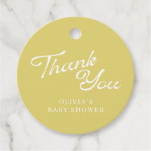 Minimalist Modern Yellow Retro Script Baby Shower